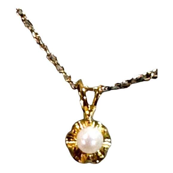 Cellini Sterling Gold Vermeil Necklace Cultured Pearl Pendant 15" NEW in Box - Picture 5 of 11